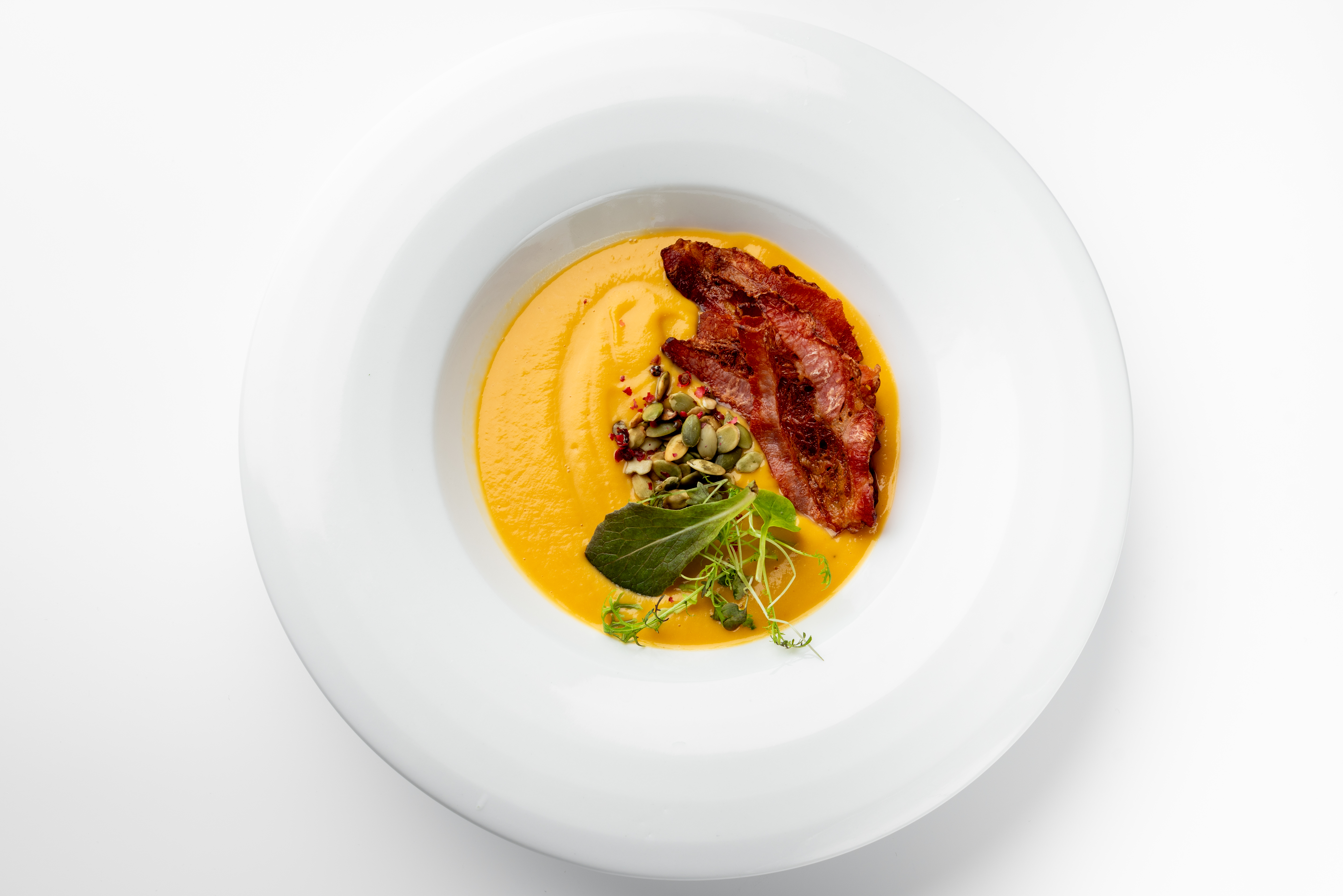 Тыквенный крем-суп с беконом