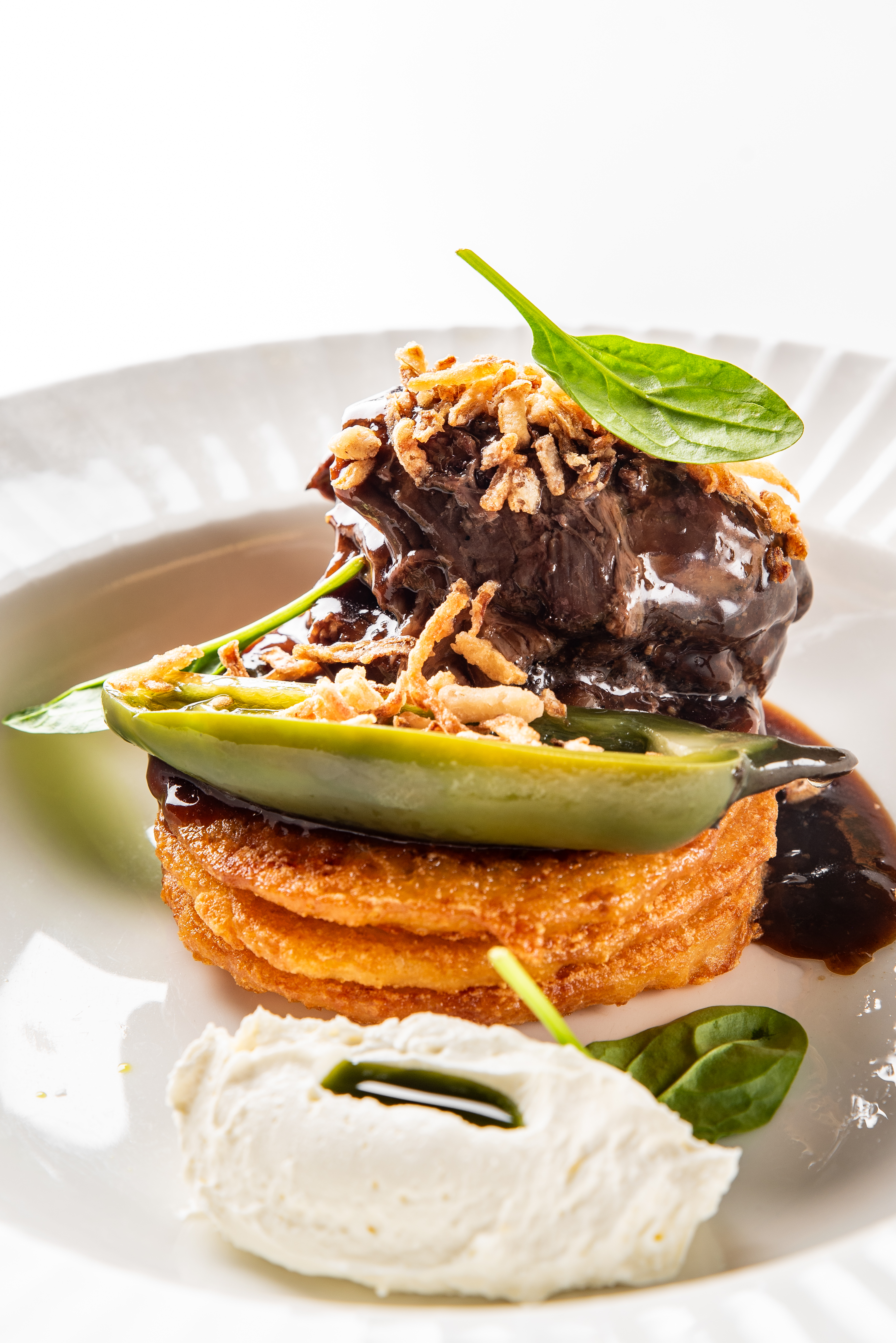 Драники с говяжьими щеками<br>