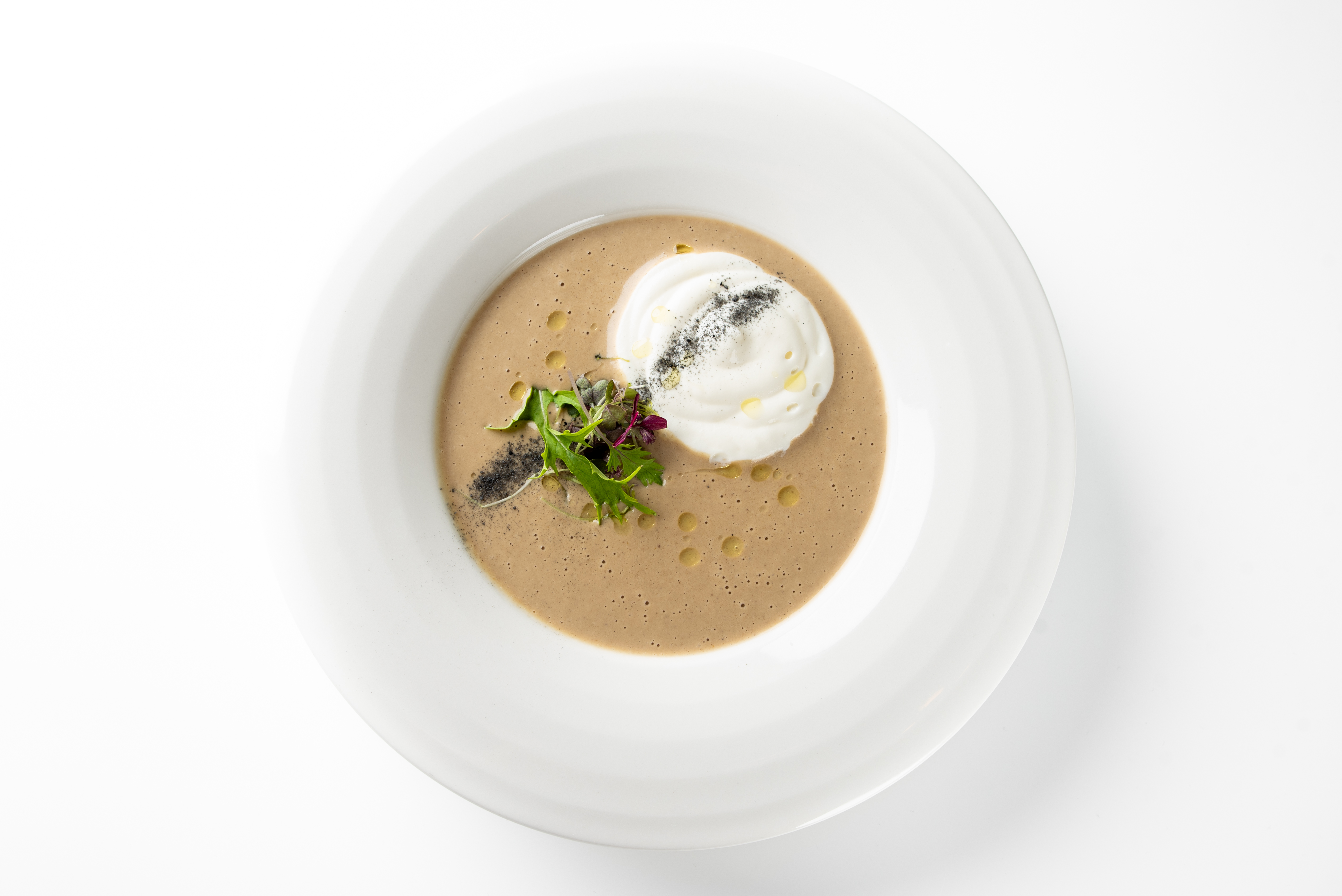 Грибной крем-суп с сырной эспумой